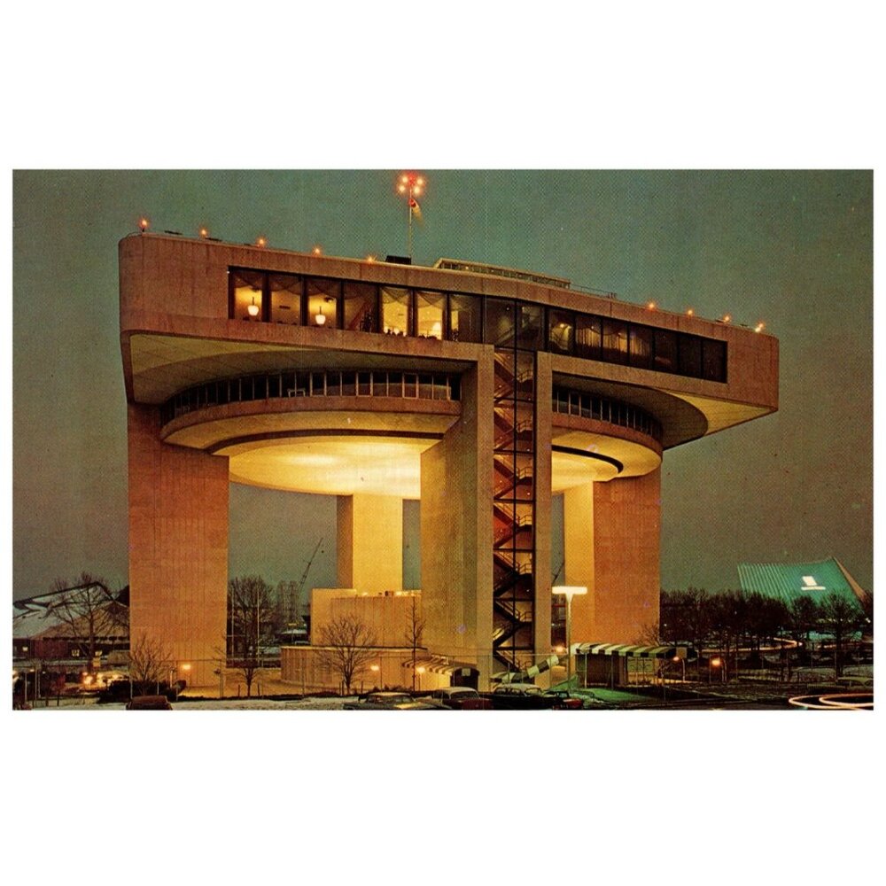 Postcard The Port of New York Authority Heliport & Exhibit Building Worlds Fair